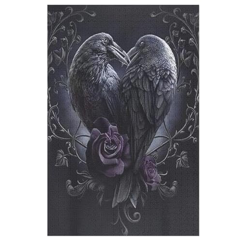 Puzzles Für Erwachsene, 1000 Teile, Krähe, Kreative Holzpuzzles, Praktisches Spiel, Familiendekoration 78×53cm von DCCCY