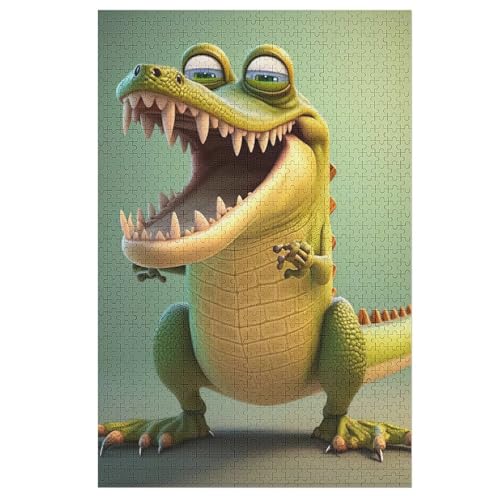 Puzzles Für Erwachsene, 1000 Teile, Krokodil, Kreative Holzpuzzles, Praktisches Spiel, Familiendekoration 78×53cm von DCCCY