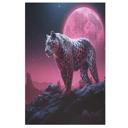 Puzzles Für Erwachsene, 1000 Teile, Leopard, Kreative Holzpuzzles, Praktisches Spiel, Familiendekoration 78×53cm von DCCCY