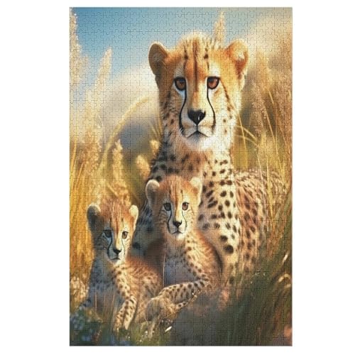 Puzzles Für Erwachsene, 1000 Teile, Leopard, Kreative Holzpuzzles, Praktisches Spiel, Familiendekoration 78×53cm von DCCCY