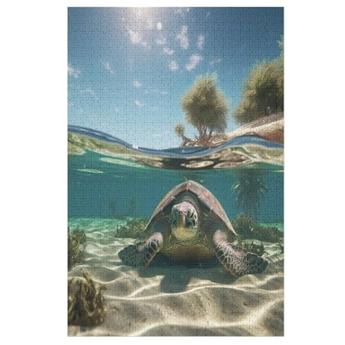 Puzzles Für Erwachsene, 1000 Teile, Meeresschildkröten, Kreative Holzpuzzles, Praktisches Spiel, Familiendekoration 78×53cm von DCCCY