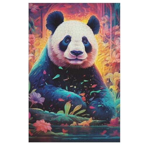Puzzles Für Erwachsene, 1000 Teile, Panda, Kreative Holzpuzzles, Praktisches Spiel, Familiendekoration 78×53cm von DCCCY
