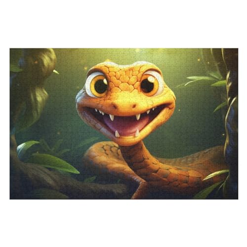 Puzzles Für Erwachsene, 1000 Teile, Schlange, Kreative Holzpuzzles, Praktisches Spiel, Familiendekoration （75×50cm） von DCCCY