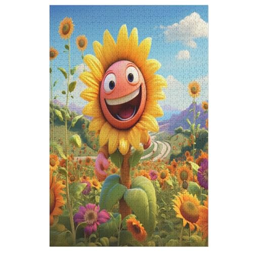 Puzzles Für Erwachsene, 1000 Teile, Sonnenblume, Kreative Holzpuzzles, Praktisches Spiel, Familiendekoration 78×53cm von DCCCY
