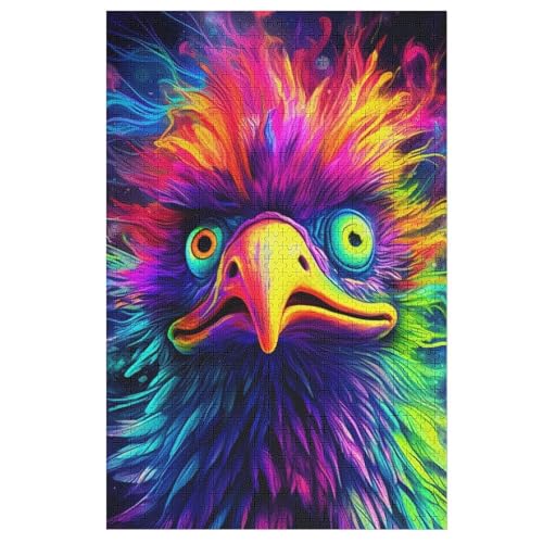 Puzzles Für Erwachsene, 1000 Teile, Strauß, Kreative Holzpuzzles, Praktisches Spiel, Familiendekoration 78×53cm von DCCCY
