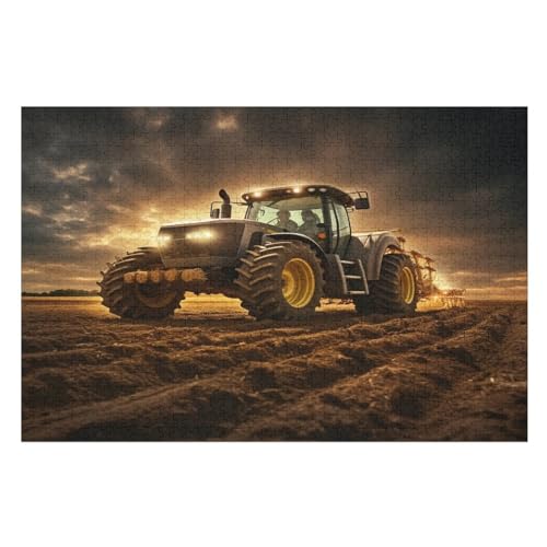 Puzzles Für Erwachsene, 1000 Teile, Traktor, Kreative Holzpuzzles, Praktisches Spiel, Familiendekoration （75×50cm） von DCCCY