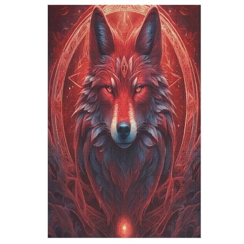 Puzzles Für Erwachsene, 1000 Teile, Wolf, Kreative Holzpuzzles, Praktisches Spiel, Familiendekoration 78×53cm von DCCCY