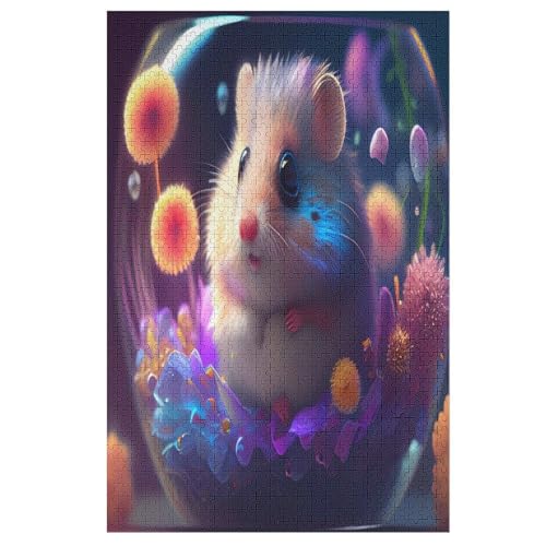 Puzzles Für Erwachsene, Hamster Puzzle, 1000 Teile, Kreatives, Geistiges Spielzeug, Kinder, Montagespiele 78×53cm von DCCCY