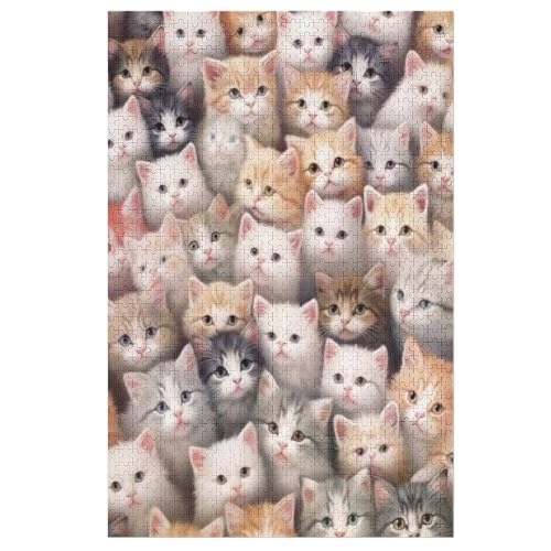 Puzzles Für Erwachsene, Katze Puzzle, 1000 Teile, Kreatives, Geistiges Spielzeug, Kinder, Montagespiele 78×53cm von DCCCY