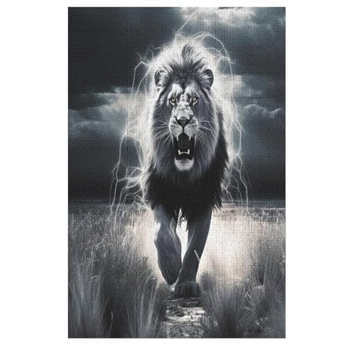 Puzzles Für Erwachsene, Löwe Puzzle, 1000 Teile, Kreatives, Geistiges Spielzeug, Kinder, Montagespiele 78×53cm von DCCCY