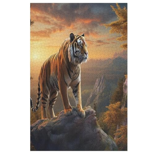Puzzles Für Erwachsene, Tiger Puzzle, 1000 Teile, Kreatives, Geistiges Spielzeug, Kinder, Montagespiele 78×53cm von DCCCY