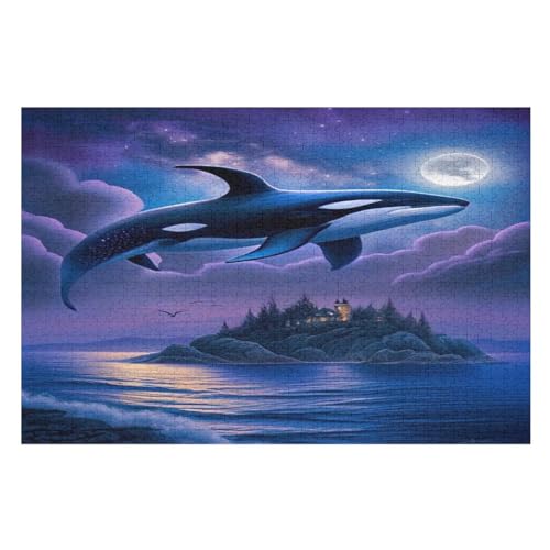 Puzzles Für Erwachsene, Wal Puzzle, 1000 Teile, Kreatives, Geistiges Spielzeug, Kinder, Montagespiele （75×50cm） von DCCCY