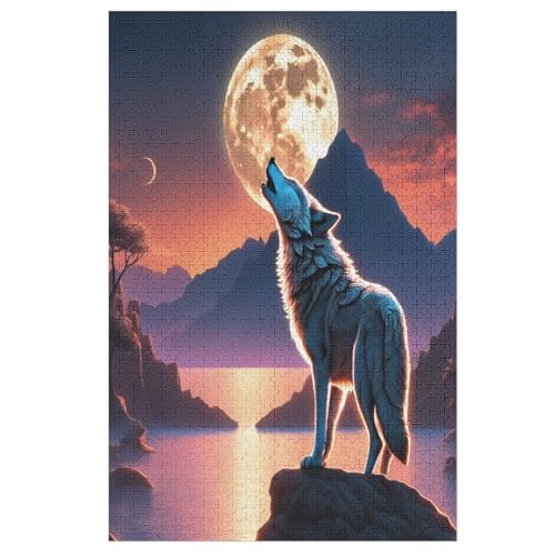 Puzzles Für Erwachsene, Wolf Puzzle, 1000 Teile, Kreatives, Geistiges Spielzeug, Kinder, Montagespiele 78×53cm von DCCCY