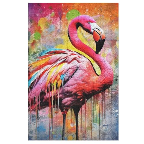 Puzzles Für Erwachsene Flamingo,1000-teilige Puzzle Für Kinder Ab 12 Jahren, Holzpuzzles Für Die Heimdekoration, 78×53cm von DCCCY