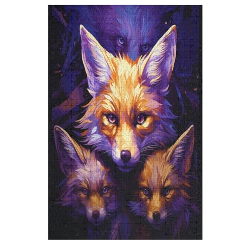 Puzzles Für Erwachsene Fuchs,1000-teilige Puzzle Für Kinder Ab 12 Jahren, Holzpuzzles Für Die Heimdekoration, 78×53cm von DCCCY