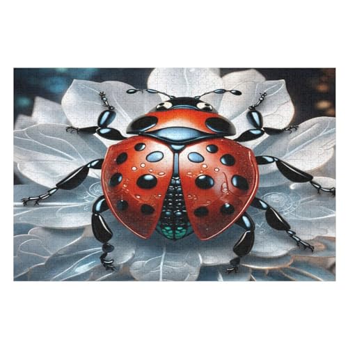 Puzzles Für Erwachsene Marienkäfer,1000-teilige Puzzle Für Kinder Ab 12 Jahren, Holzpuzzles Für Die Heimdekoration, （75×50cm） von DCCCY