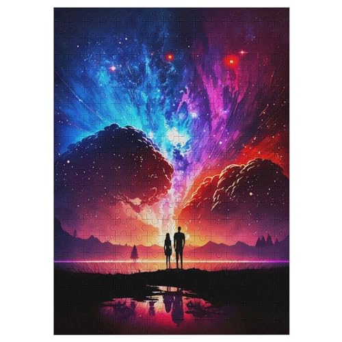 Puzzles Für Erwachsene Paar-Galaxie-Landschaft,300-teilige Puzzle Für Erwachsene Und Kinder Ab 12 Jahren, Holzpuzzles, 42×30cm von DCCCY