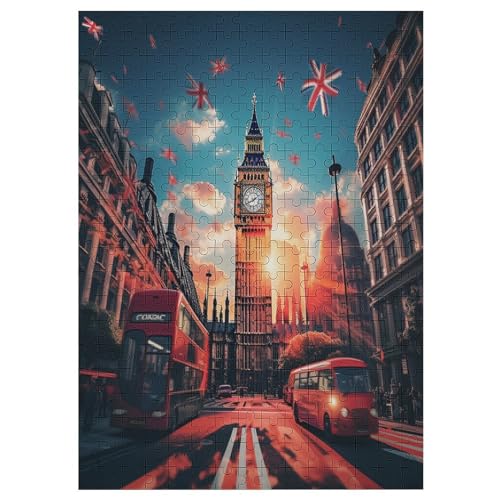 Puzzles Für Erwachsene Und Kinder, Londoner Stadtbild -Puzzle, 300 Teile, Kreative Holzpuzzles,Für Erwaschsene, Geschenke 42×30cm von DCCCY