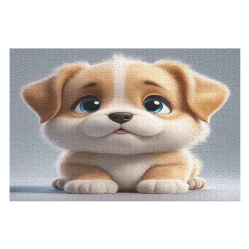 Puzzles Für Erwachsene Und Kinder, Süßer Hund -Puzzle, 1000 Teile, Kreative Holzpuzzles, Geschenke （75×50cm） von DCCCY