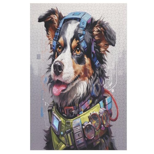 Puzzles Hund, 1000 Teile, Puzzle Aus Holz Für Erwachsene Und Kinder Ab 12 Jahren, Lernspielzeug 78×53cm von DCCCY