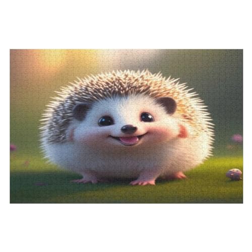Puzzles Igel, 1000 Teile, Puzzle Aus Holz Für Erwachsene Und Kinder Ab 12 Jahren, Lernspielzeug （75×50cm） von DCCCY