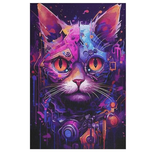Puzzles Katze, 1000 Teile, Puzzle Aus Holz Für Erwachsene Und Kinder Ab 12 Jahren, Lernspielzeug 78×53cm von DCCCY