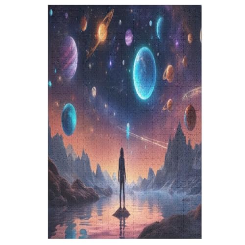 Puzzles Planet, 1000 Teile, Puzzle Aus Holz Für Erwachsene Und Kinder Ab 12 Jahren, Lernspielzeug 78×53cm von DCCCY