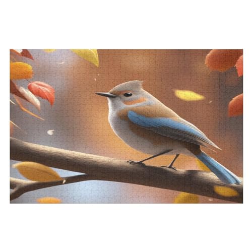 Puzzles Süßer Vogel, 1000 Teile, Puzzle Aus Holz Für Erwachsene Und Kinder Ab 12 Jahren, Lernspielzeug （75×50cm） von DCCCY