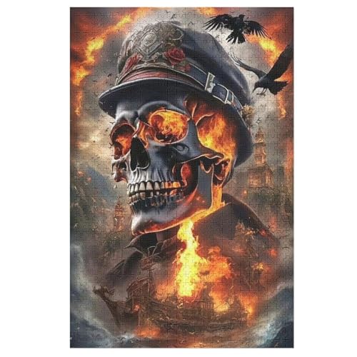 Puzzles Totenkopf, 1000 Teile, Puzzle Aus Holz Für Erwachsene Und Kinder Ab 12 Jahren, Lernspielzeug 78×53cm von DCCCY