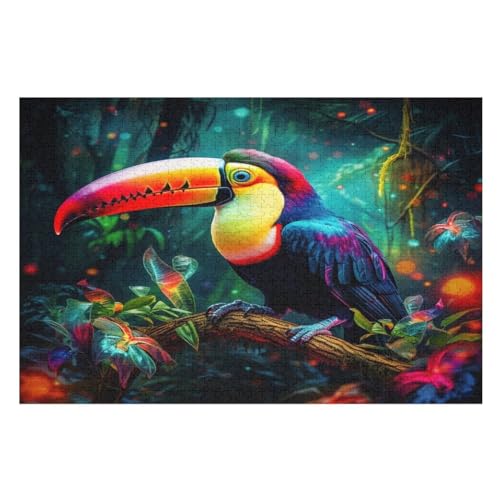 Puzzles Tukane, 1000-teiliges Holzpuzzle Für Erwachsene Und Kinder Ab 12 Jahren. Tolles Geschenk Für Erwachsene （75×50cm） von DCCCY