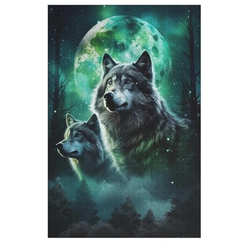 Puzzles Wolf, 1000 Teile, Puzzle Aus Holz Für Erwachsene Und Kinder Ab 12 Jahren, Lernspielzeug 78×53cm von DCCCY