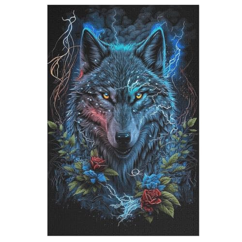 Puzzles Wolf, 1000 Teile, Puzzle Aus Holz Für Erwachsene Und Kinder Ab 12 Jahren, Lernspielzeug 78×53cm von DCCCY
