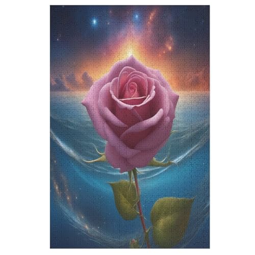 Rose-Puzzlespiel Aus Holz, 1000 Puzzleteile, Puzzle Für Teenager Und Erwachsene, Kreatives Spielzeug, Puzzles, 78×53cm von DCCCY