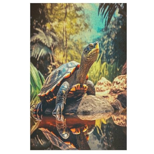 Schildkröte -Puzzle, 1000 Teile,Holzpuzzle Für Erwachsene Kinder, Lustiges Spielzeug, Denkspiel, Bildungsspiel, 78×53cm von DCCCY