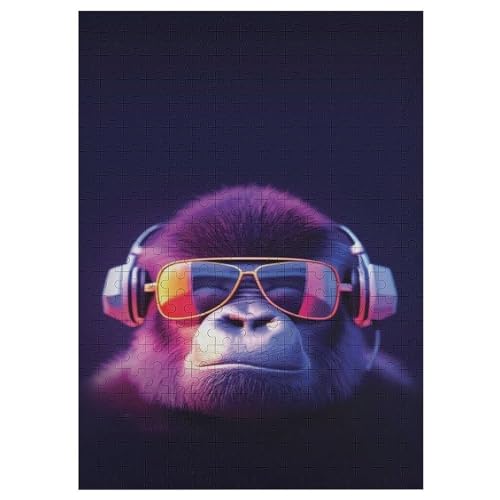 Schimpansen Puzzle Für Erwachsene,300-teiliges Puzzles, Für Erwachsene Und Kinder,Holzpuzzle,Lernspielzeug, 42×30cm von DCCCY