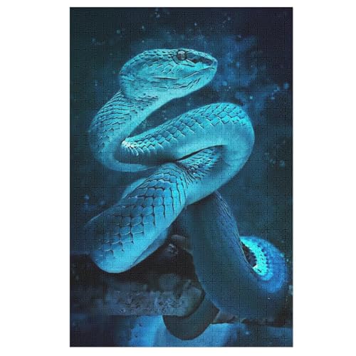 Schlange Holzpuzzle 1000 Teile, Knobelspiele Für Erwachsene, Teenager, Puzzles Unmögliche - Kinder Puzzle Zimmer Deko 78×53cm von DCCCY