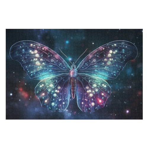 Schmetterling Puzzle Für Erwachsene 1000 Teile Premium Recyceltes Brett Zum Lernen, Lernspielzeug, Familienspiele Kinder Holzpuzzle （75×50cm） von DCCCY