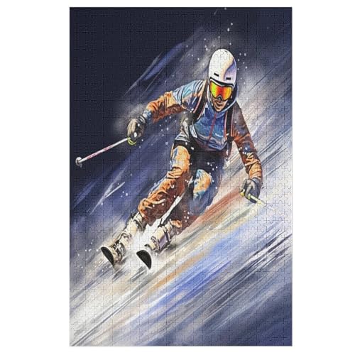 Skifahren -Puzzle, 1000 Teile,Holzpuzzle Für Erwachsene Kinder, Lustiges Spielzeug, Denkspiel, Bildungsspiel, 78×53cm Skifahren -Puzzle, 1000 Teile,Holzpuzzle Für Erwachsene Kinder, Lustiges Spielzeug, Denkspiel, Bildungsspiel, 78×53cm von DCCCY