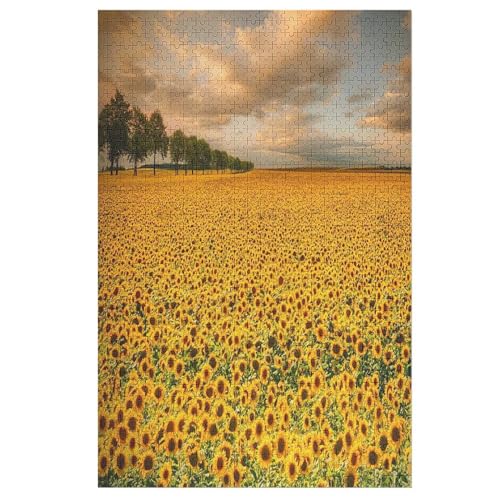 Sonnenblumes-Puzzlespiel Aus Holz, 1000 Puzzleteile, Puzzle Für Teenager Und Erwachsene, Kreatives Spielzeug, Puzzles, 78×53cm von DCCCY