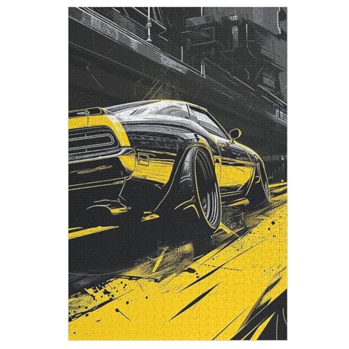 Sports Car Holzpuzzle - 1000 Teiliges Jigsaw Knobelspiel - Puzzle Für Erwachsene & Kinder - Outdoor & Reisespielzeug 78×53cm von DCCCY
