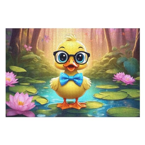 Süße Ente Holzpuzzle - 1000 Teiliges Jigsaw Knobelspiel - Puzzle Für Erwachsene & Kinder - Outdoor & Reisespielzeug （75×50cm） von DCCCY