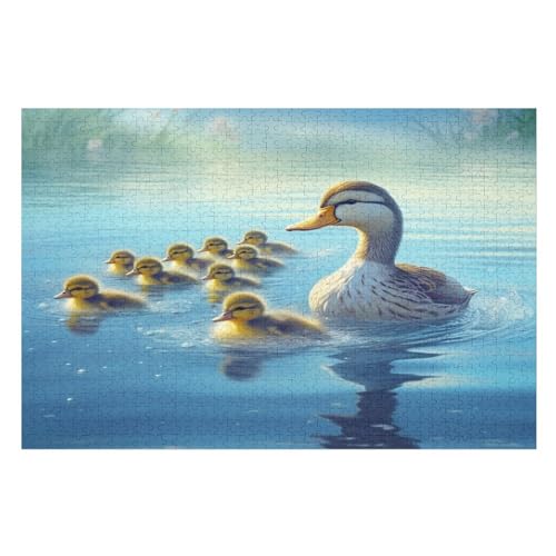 Süße Ente Puzzle, Puzzles Für Erwachsene Kinder, 1000 Teile Holzpuzzle, Für Jugendliche Herausforderungsspielzeug （75×50cm） von DCCCY