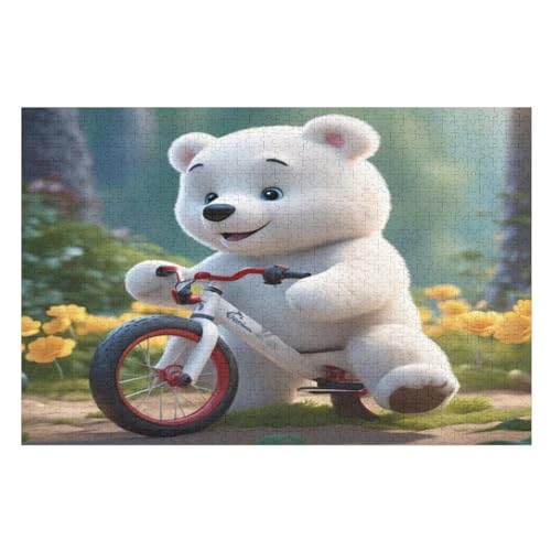 Süßer Bär Holzpuzzle - 1000 Teiliges Jigsaw Knobelspiel - Puzzle Für Erwachsene & Kinder - Outdoor & Reisespielzeug （75×50cm） von DCCCY