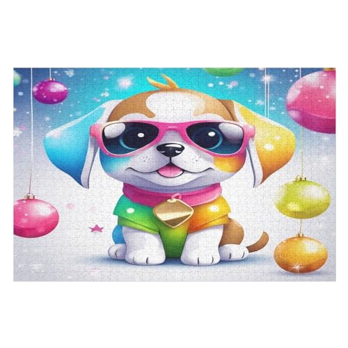 Süßer Hund 1000 Teile Premium-Puzzles Für Erwachsene Kinder- Holzpuzzles Spaß Und Lernspiele - Perfekte Puzzle-Geschenke （75×50cm） von DCCCY