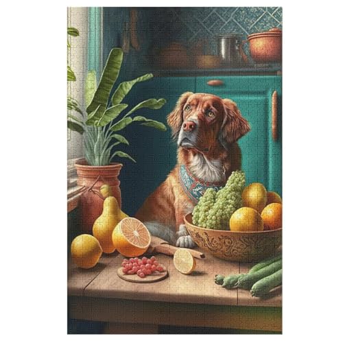 Süßer Hund Holzpuzzle 1000 Teile, Knobelspiele Für Erwachsene, Teenager, Puzzles Unmögliche - Kinder Puzzle Zimmer Deko 78×53cm Süßer Hund Holzpuzzle 1000 Teile, Knobelspiele Für Erwachsene, Teenager, Puzzles Unmögliche - Kinder Puzzle Zimmer Deko 78×53cm von DCCCY
