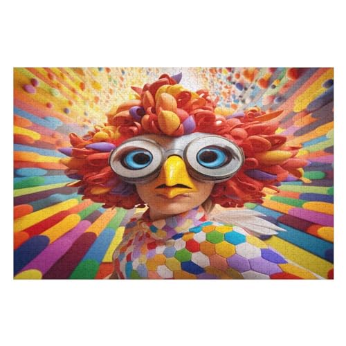 Süßes Huhn Holzpuzzle Für Erwachsene Teenager Stress Abbauen Familien-Puzzlespiel Poster 1000-teiliges Puzzle Kinder Lernspiel （75×50cm） von DCCCY