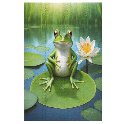 Tier Frog Puzzles 1000 Teile Erwachsener Kniffel Spaß Für Die Ganze Familie, Holzpuzzle Kinder Erwachsene, Impossible Puzzle Schwer 78×53cm von DCCCY