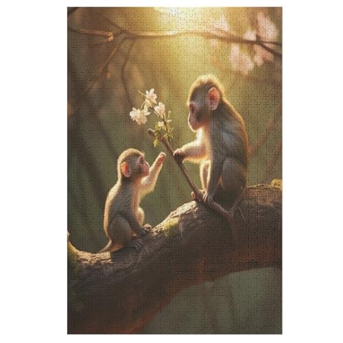 Tier Monkey 1000 Teile Puzzle Für Erwachsene, Herausforderung Puzzles - Verringerter Druck Schwieriges Holzpuzzle Für Kinder 12+ 78×53cm Tier Monkey 1000 Teile Puzzle Für Erwachsene, Herausforderung Puzzles - Verringerter Druck Schwieriges Holzpuzzle Für Kinder 12+ 78×53cm von DCCCY