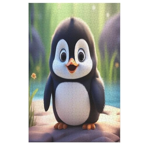 Tier Pinguin Puzzle Für Erwachsene 1000 Teile Premium Recyceltes Brett Zum Lernen, Lernspielzeug, Familienspiele Kinder Holzpuzzle 78×53cm von DCCCY