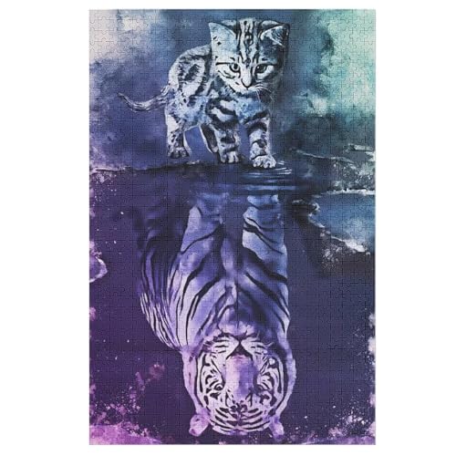 Tiger Holzpuzzle 1000 Teile, Knobelspiele Für Erwachsene, Teenager, Puzzles Unmögliche - Kinder Puzzle Zimmer Deko 78×53cm Tiger Holzpuzzle 1000 Teile, Knobelspiele Für Erwachsene, Teenager, Puzzles Unmögliche - Kinder Puzzle Zimmer Deko 78×53cm von DCCCY